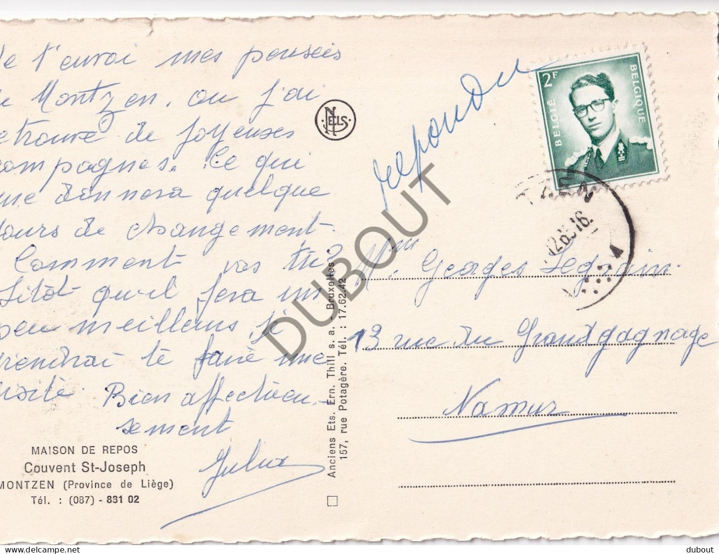 Postkaart/Carte Postale - Montzen - Couvent St Joseph  (C3856) - Verviers