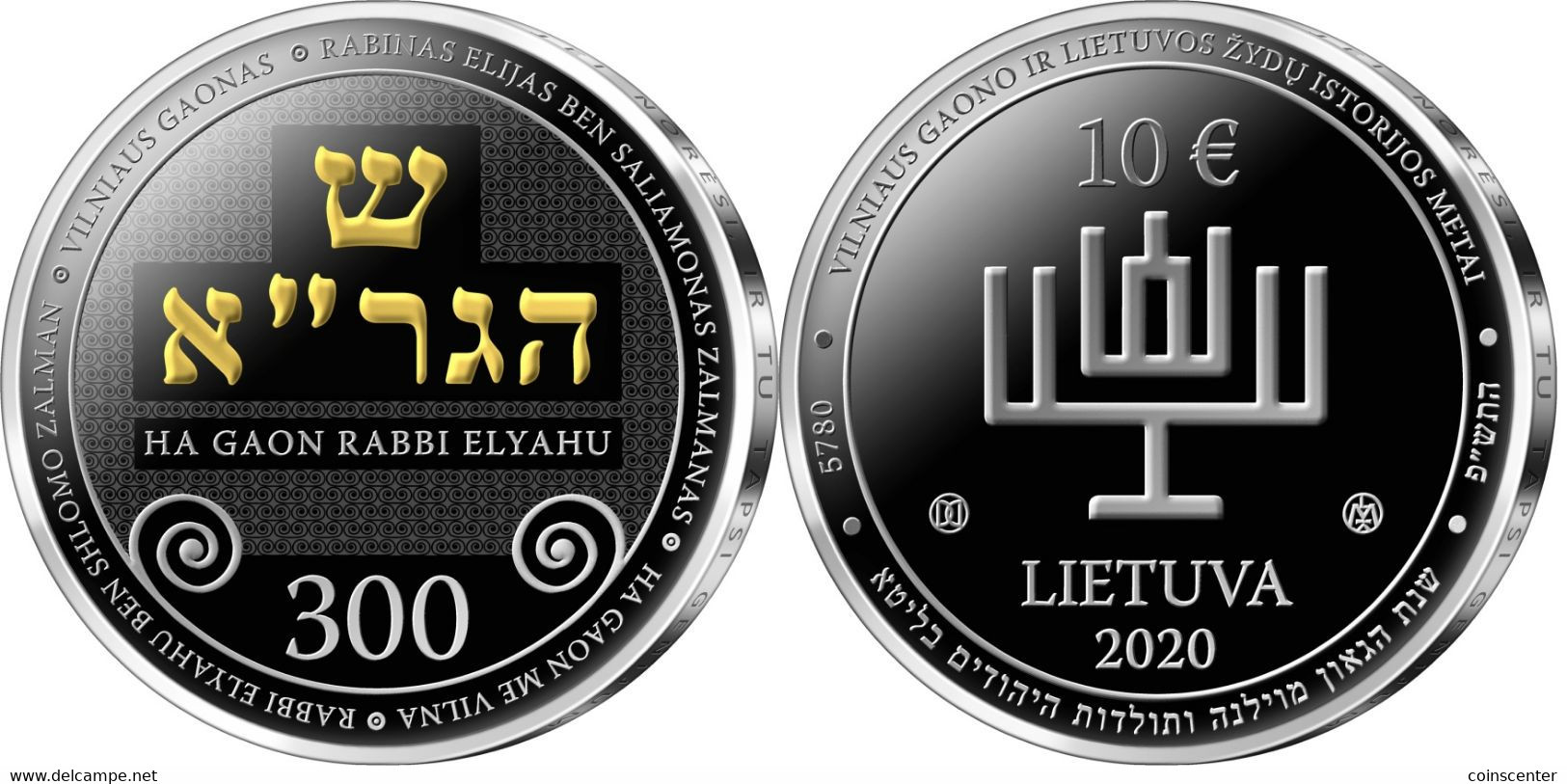 Lithuania 10 Euro 2020 "Vilna Gaon (Elijah Ben Solomon Zalman)" Silver Ag PROOF - Litouwen