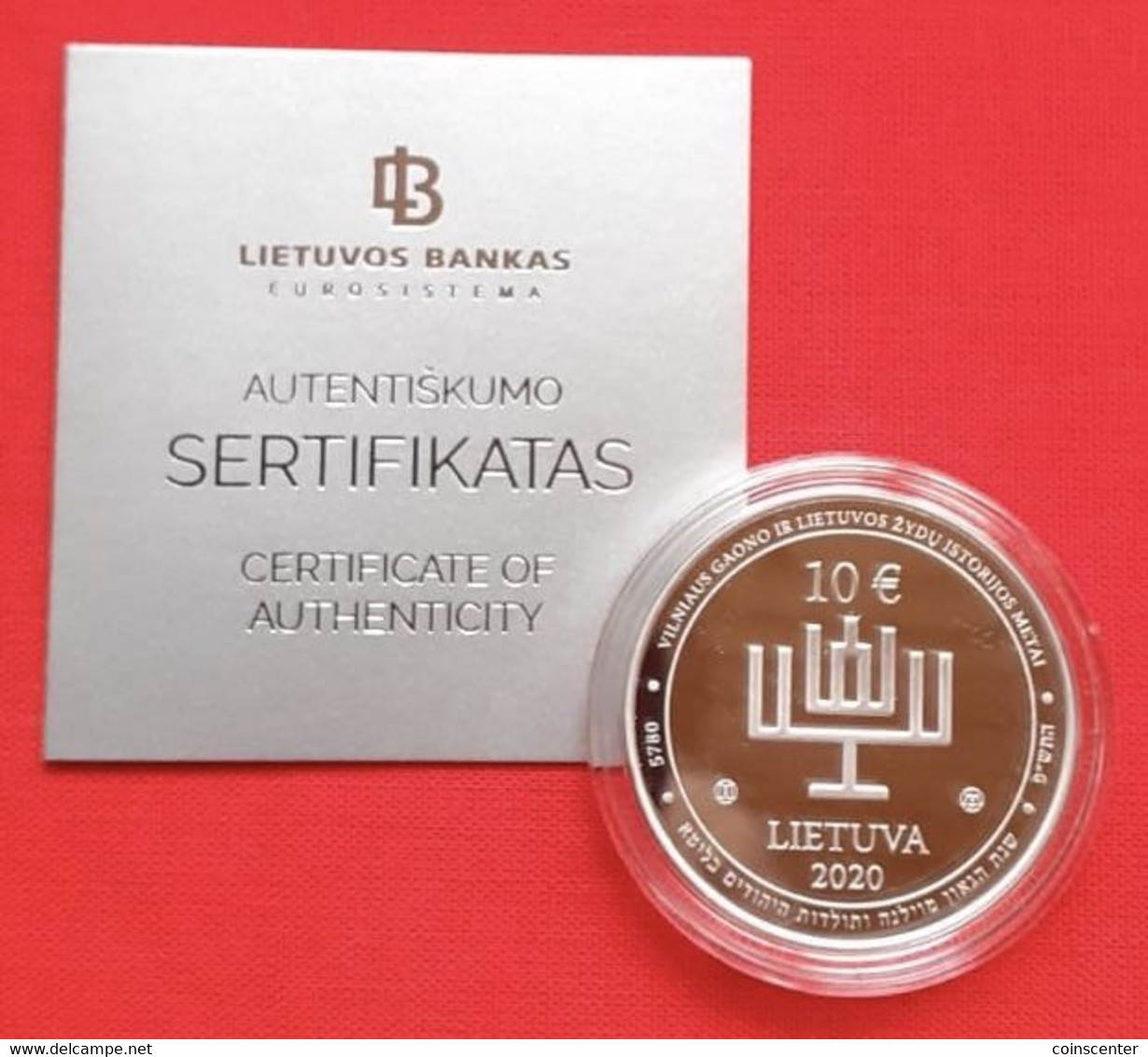 Lithuania 10 Euro 2020 "Vilna Gaon (Elijah Ben Solomon Zalman)" Silver Ag PROOF - Lithuania