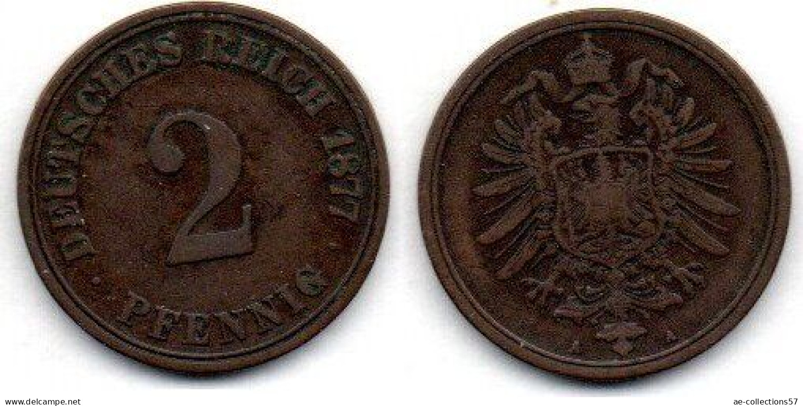 MA 21749 /   Allemagne - Deutschland - Germany 2 Pfennig 1877 A TB+ - 2 Pfennig