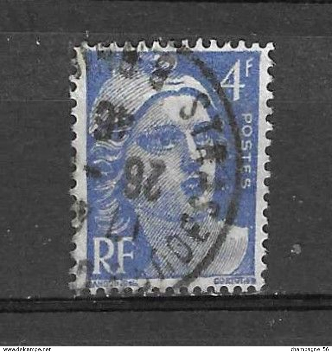 VARIETES FRANCE 1945 N° 717 MARIANNE DE GANDON  4 F  OBLITERE  26.46 STRASBOU