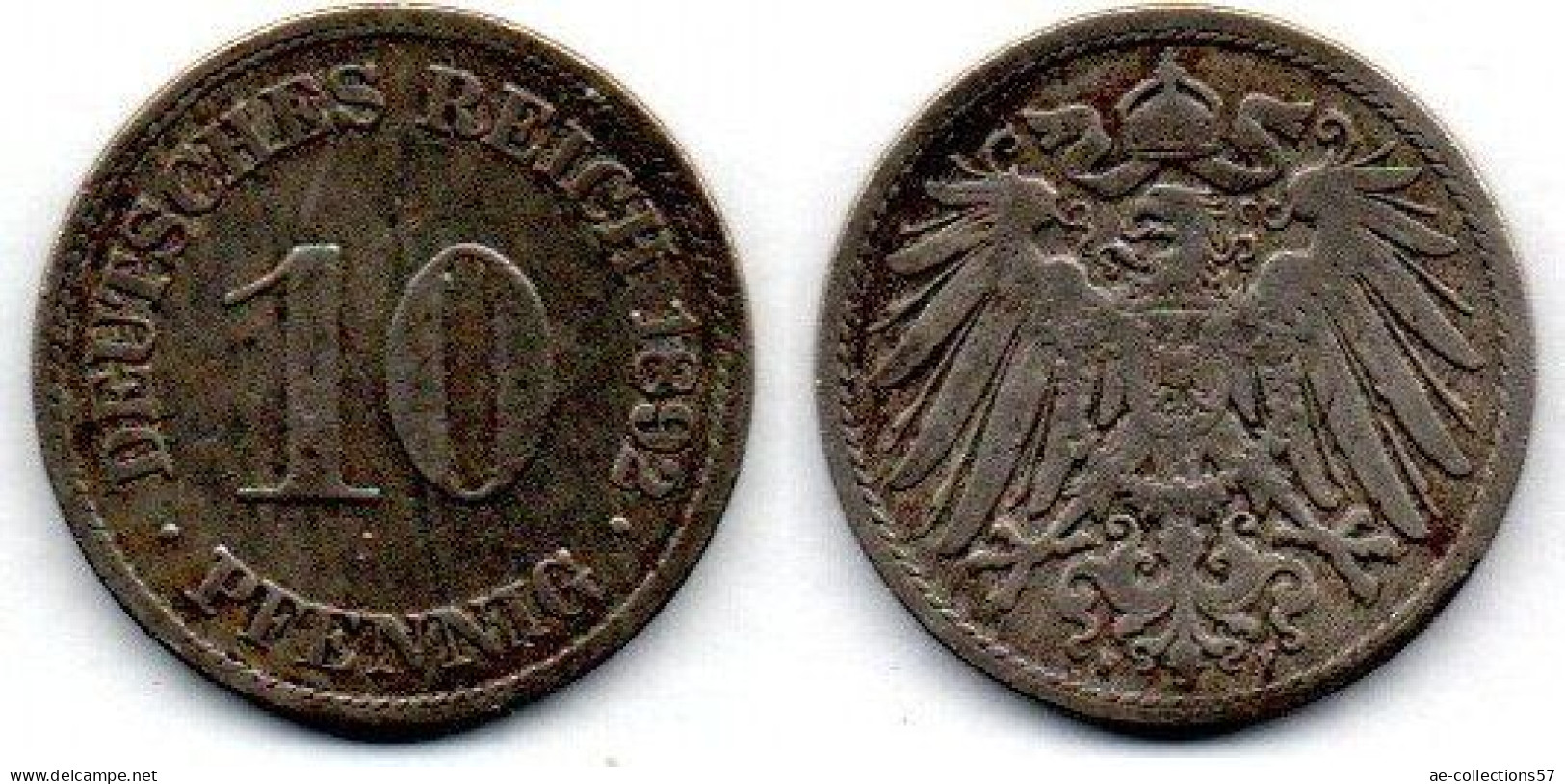 MA 21756 /   Allemagne - Deutschland - Germany 10 Pfennig 1892 F TB+ - 10 Pfennig