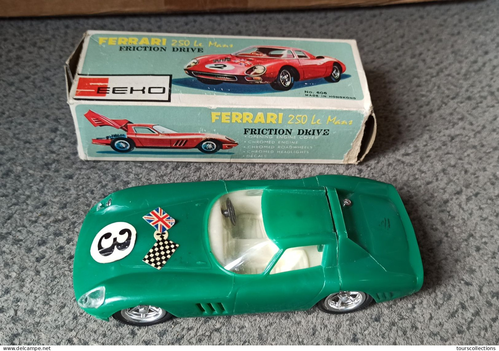 Vintage 1/32 Seeko Ferrari 250 Le Mans 24H Friction Jouet Voiture Hong Kong N° 606 - Escala 1:32