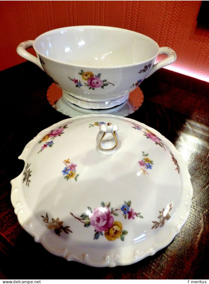 Soupière En Porcelaine Allemande KAHLA Roses Soepterrine Porcelain Soup Tureen - Kahla (DEU)