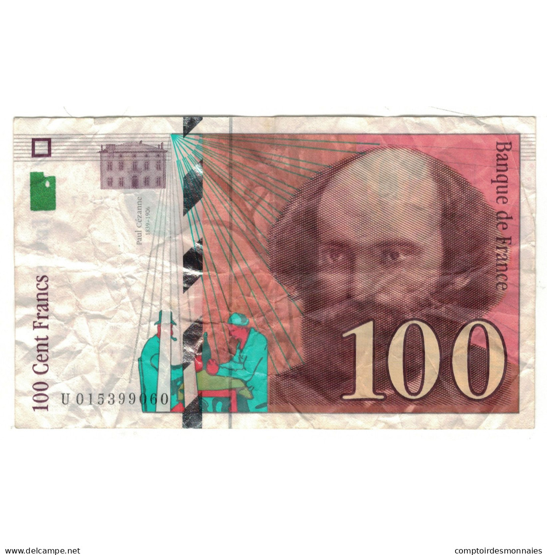 France, 100 Francs, Cézanne, 1997, U015399060, B, Fayette:F74.01, KM:158a - 100 F 1997-1998 ''Cézanne''