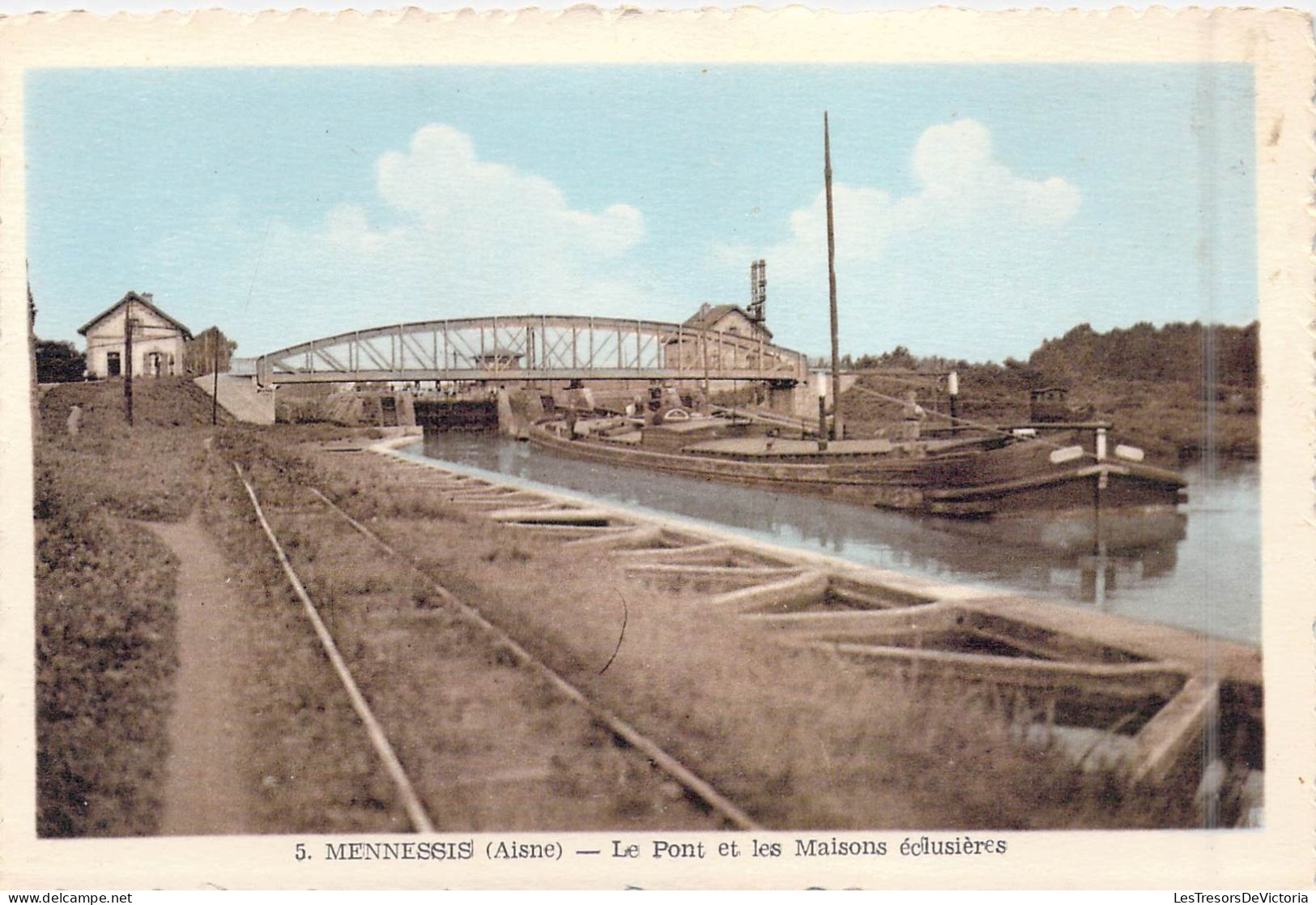 FRANCE - 02 - Mennessis - Le Pont Et Les Maisons éclusières - Carte Postale Ancienne - Sonstige & Ohne Zuordnung