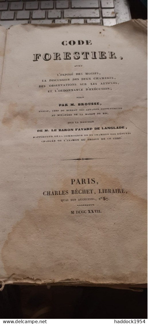 Code Forestier BROUSSE Charles-béchet 1827 - Derecho