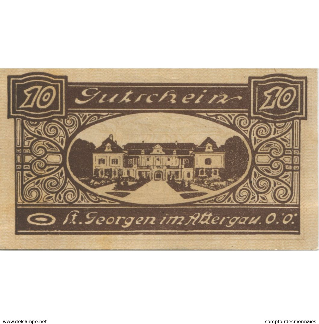 Billet, Autriche, St Georgen, 10 Heller, Village, 1920, SPL, Mehl:FS 888Ia - Autriche