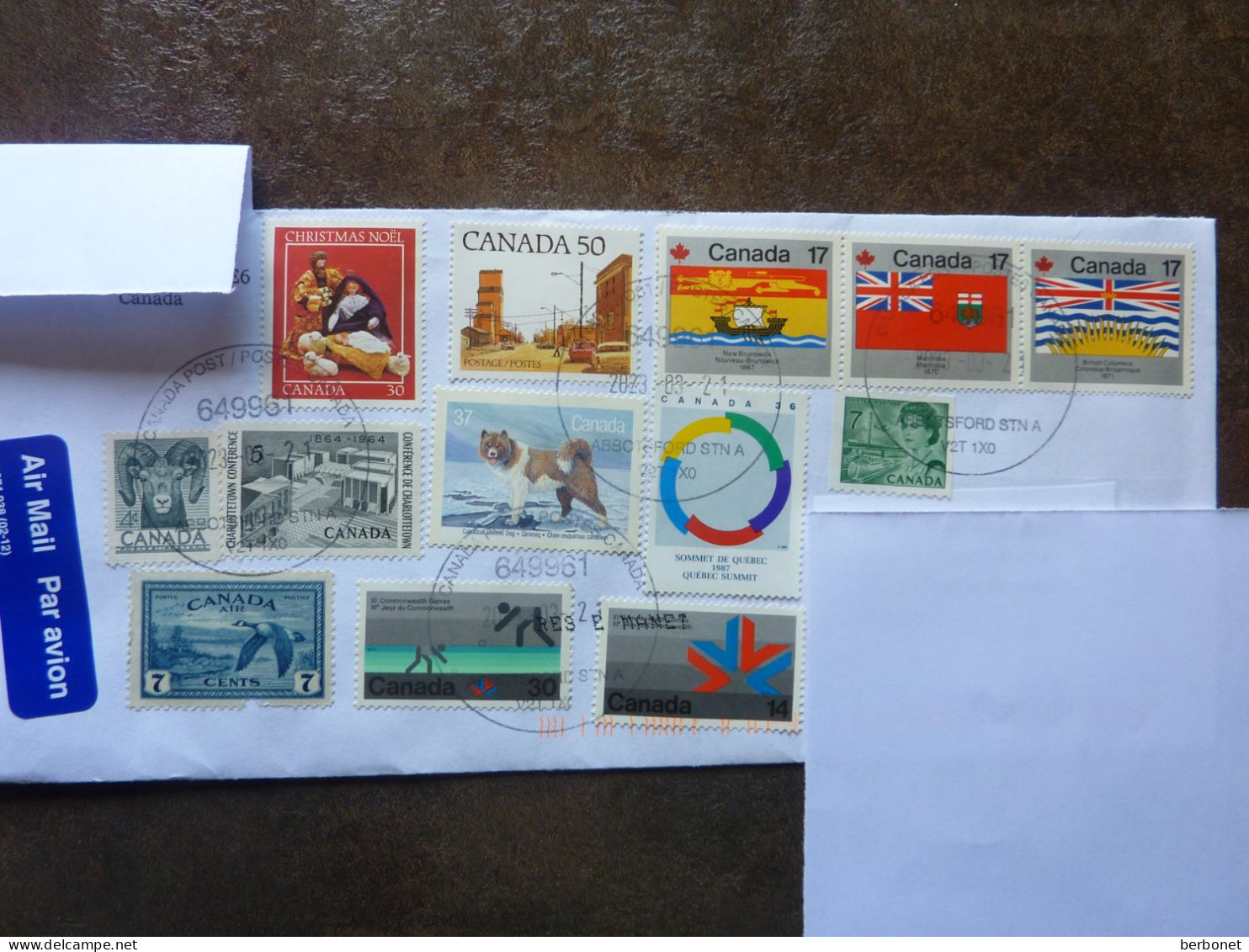 13 Perfect Stamps On A Letter - Usati