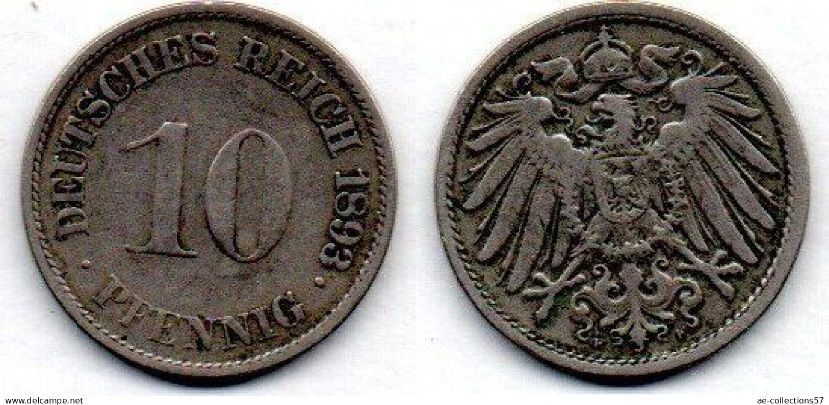MA 21759 /   Allemagne - Deutschland - Germany 10 Pfennig 1893 F TB+ - 10 Pfennig