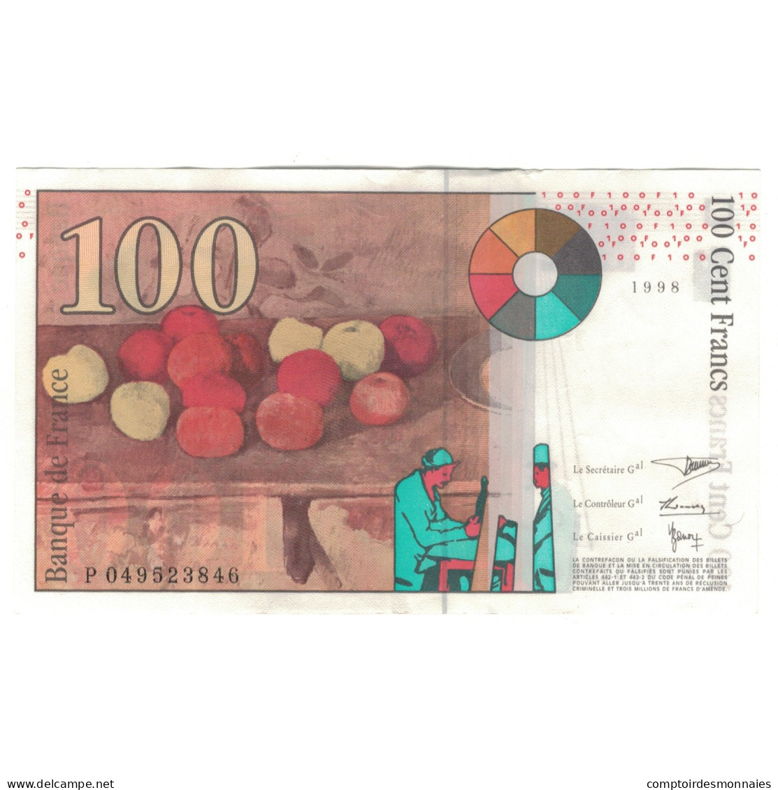 France, 100 Francs, Cézanne, 1998, P049523846, SUP, Fayette:74.2, KM:158a - 100 F 1997-1998 ''Cézanne''