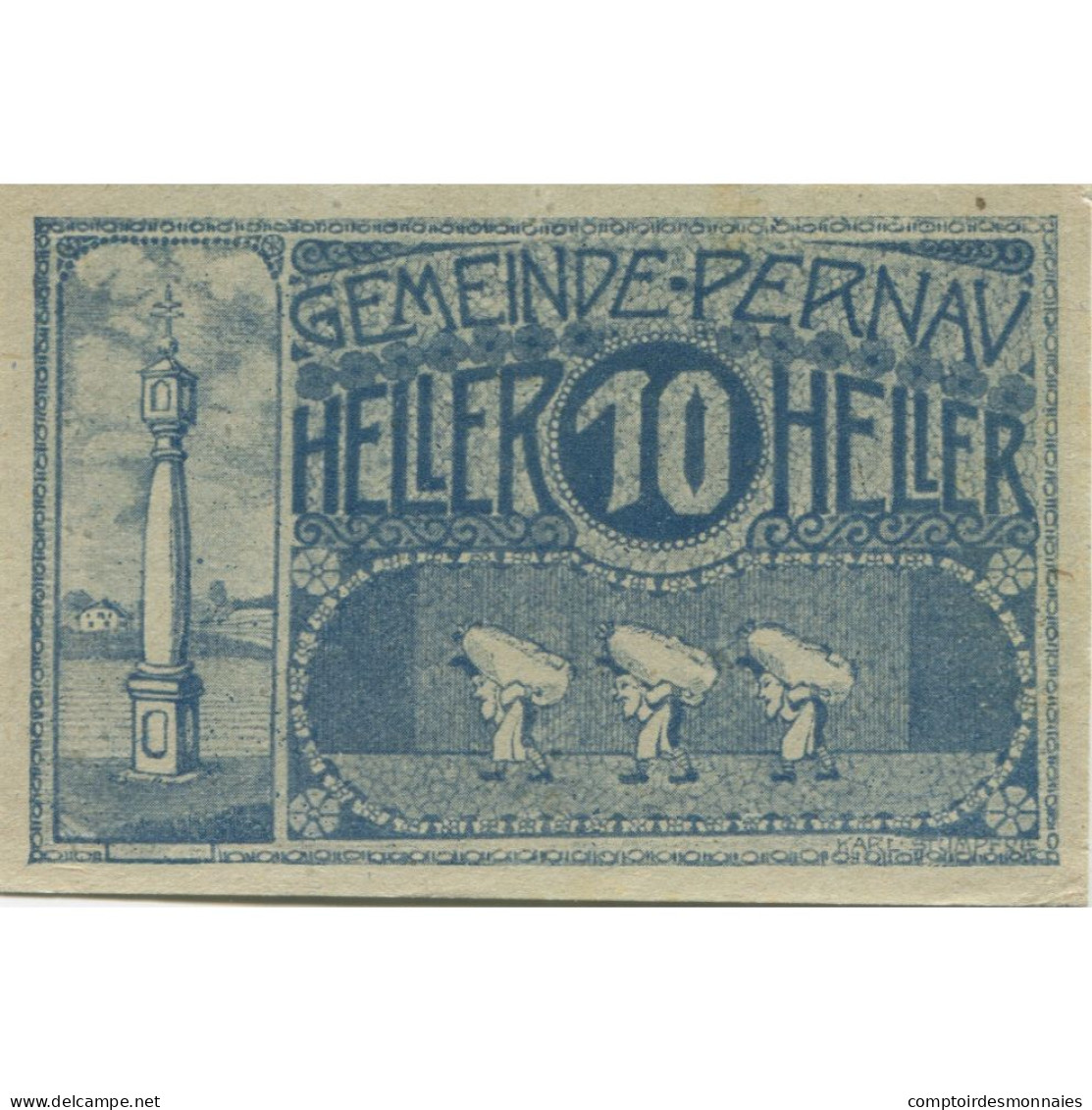 Billet, Autriche, Pernau, 10 Heller, Personnage 1920-10-31, SPL Mehl:FS 734II - Autriche