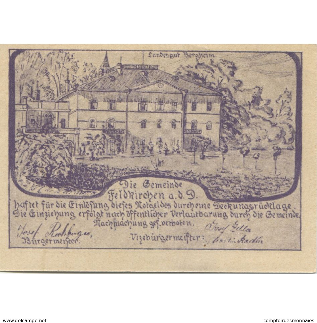 Billet, Autriche, Feldkirchen, 30 Heller, Village, 1920, SPL, Mehl:FS 197a - Autriche