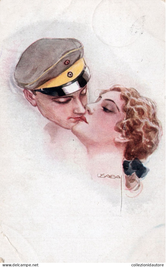 IL BACIO - DER KUSS - THE KISS - CARTOLINA FP ILLUSTRATA DA USABAL E SPEDITA NEL 1916 - Usabal
