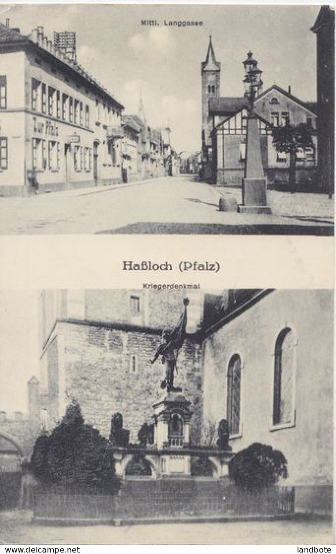 Haßloch (Pfalz) - Mittl. Langgasse - Kriegerdenkmal - Hassloch