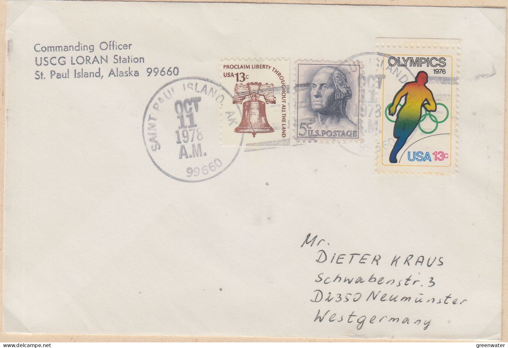 USA USCG Loran Station St. Paul Island Ca Saint Paul Island OCT 11 1978 (WW162B) - Scientific Stations & Arctic Drifting Stations