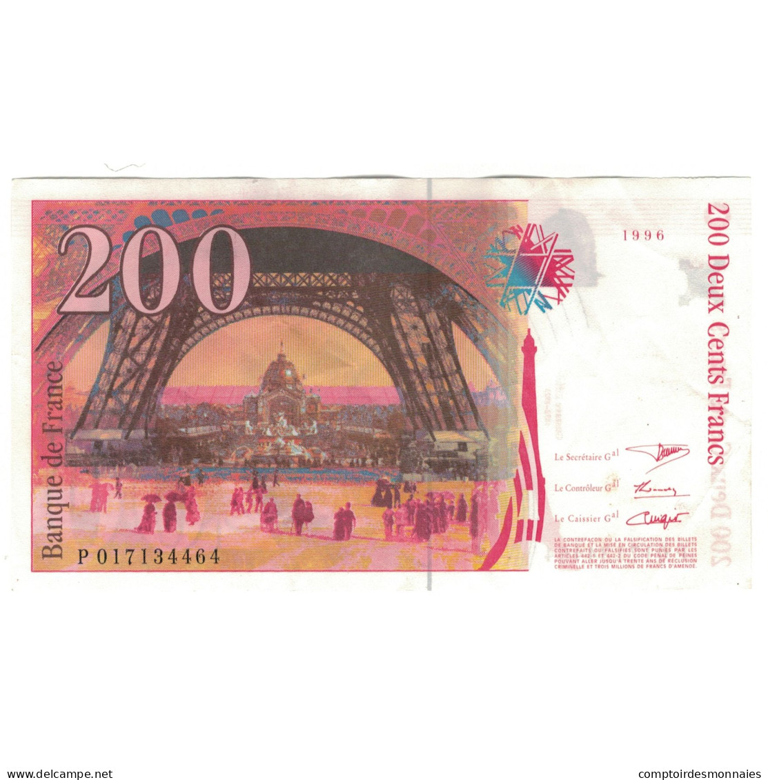 France, 200 Francs, Eiffel, 1996, P017134464, SUP, Fayette:75.02, KM:159a - 1955-1959 Overprinted With ''Nouveaux Francs''