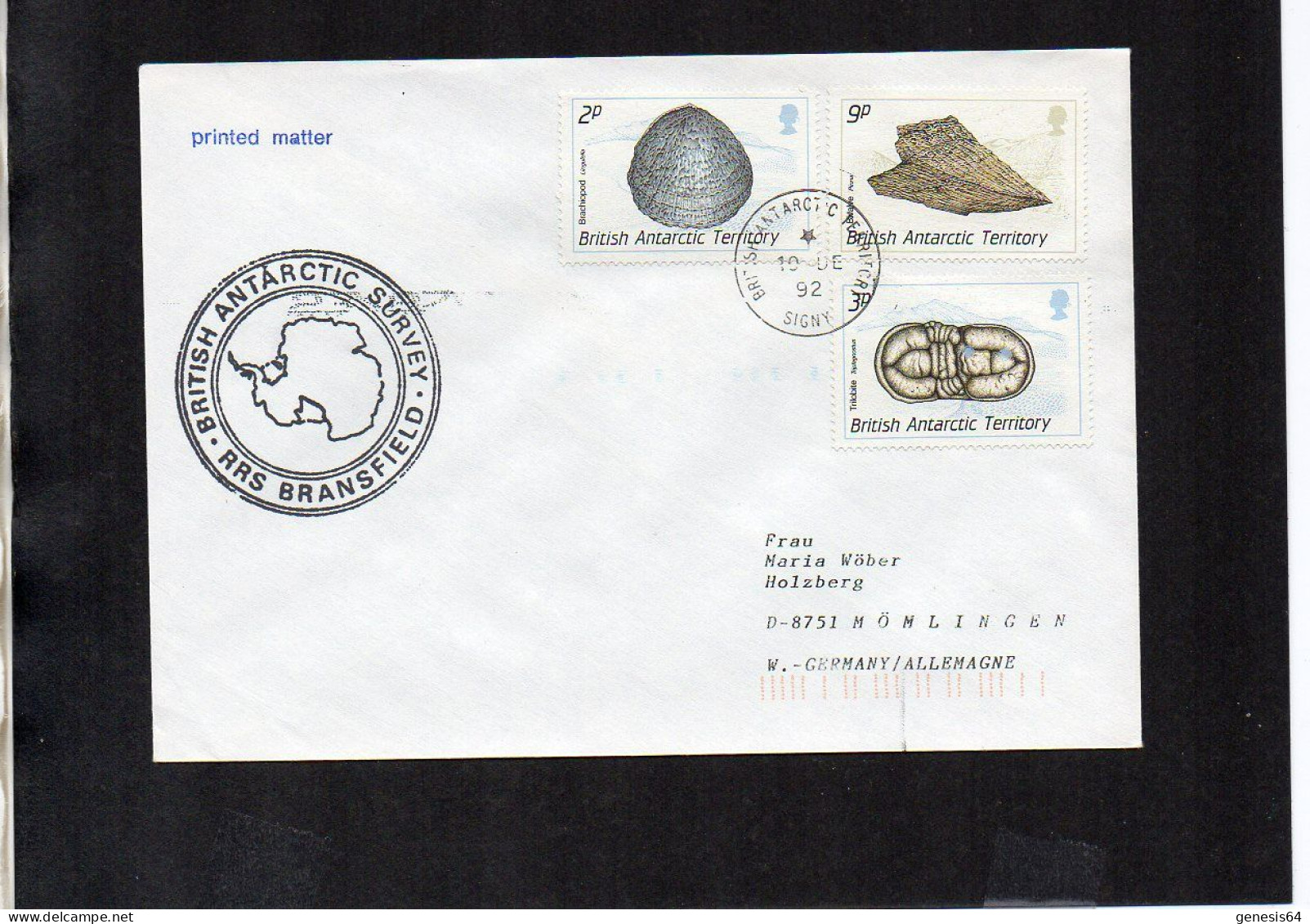 British Antarctic Territory (BAT) RRS Bransfield Cover - Signy 10 DE 1992 - (1ATK011) - Briefe U. Dokumente