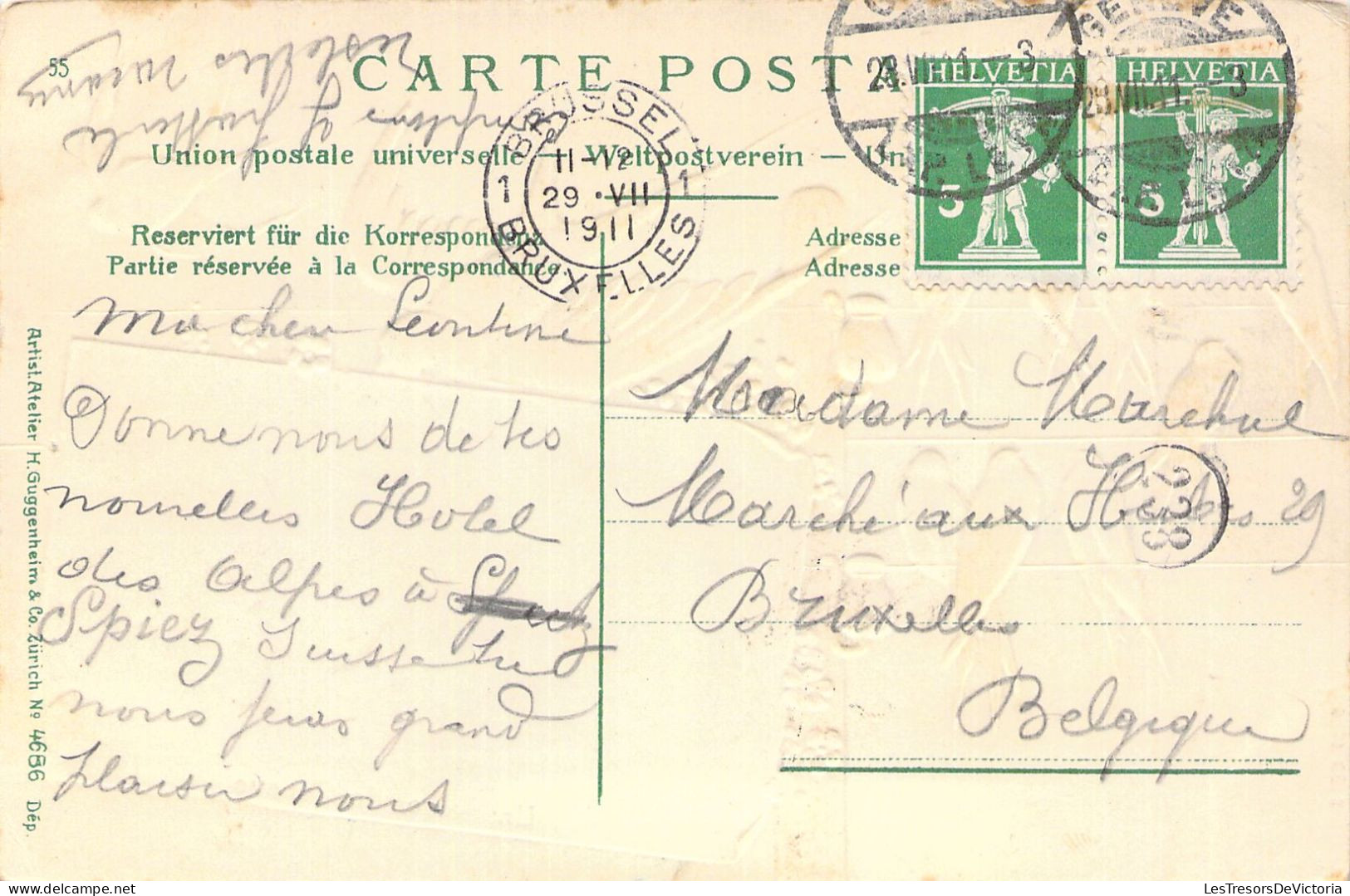 SUISSE - Un Baiser De Genève - Hirondelles - Carte Postale Ancienne - Genève