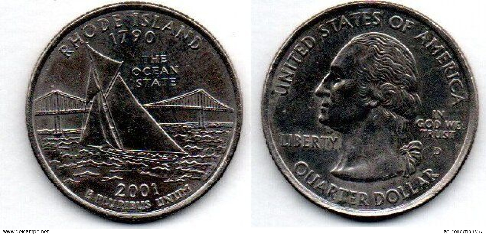 MA 21797 / USA Quarter Dollar 2001 Rhode Island SUP - 1999-2009: State Quarters