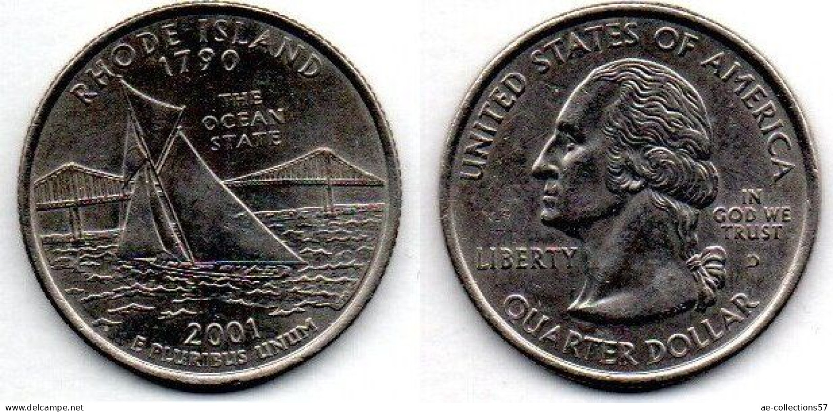 MA 21799 / USA Quarter Dollar 2001 Rhode Island SUP - 1999-2009: State Quarters