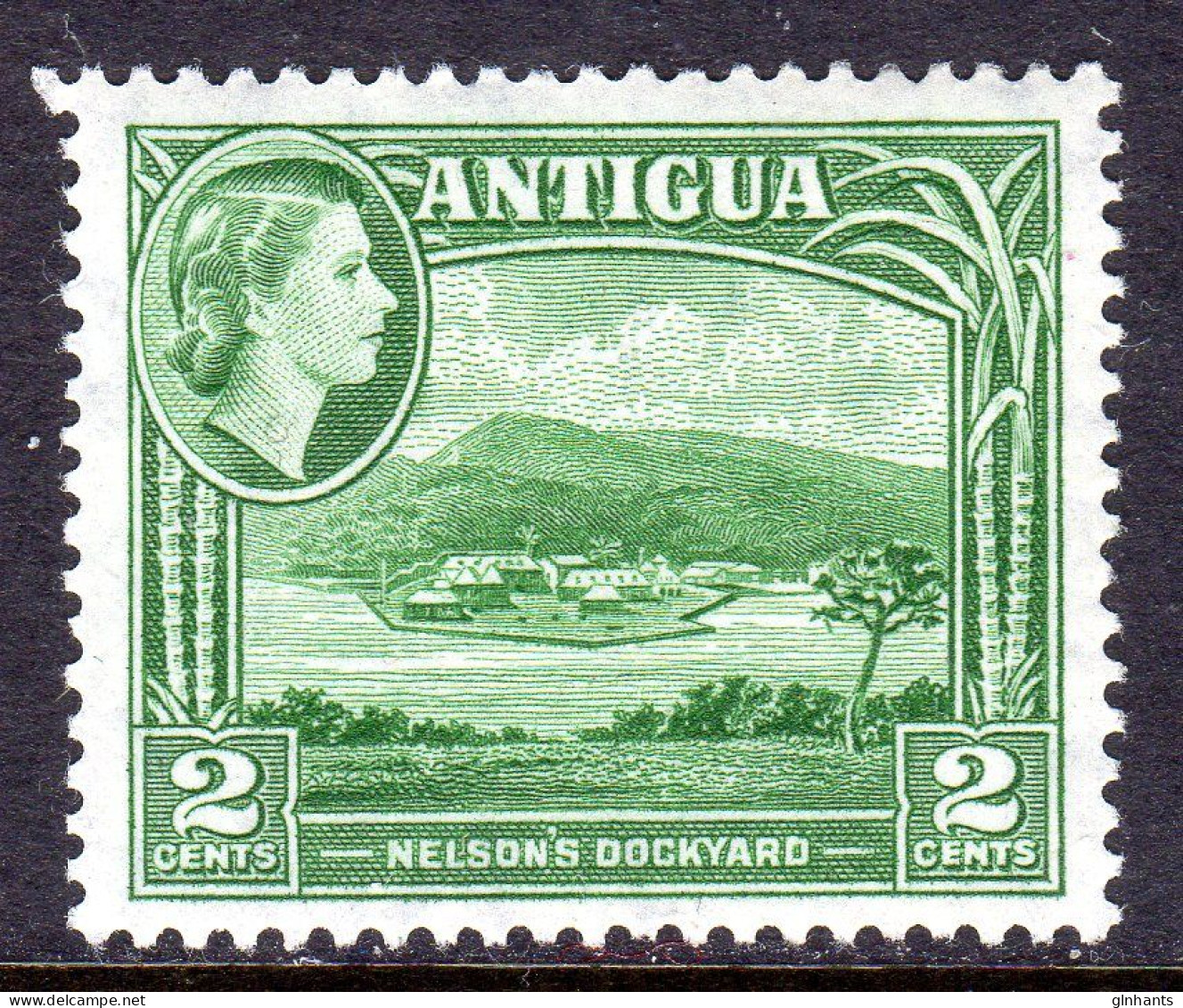 ANTIGUA - 1963-1965 DEFINITIVE 2c STAMP WMK W12 FINE MOUNTED MINT MM * SG 151 REF D - 1960-1981 Ministerial Government