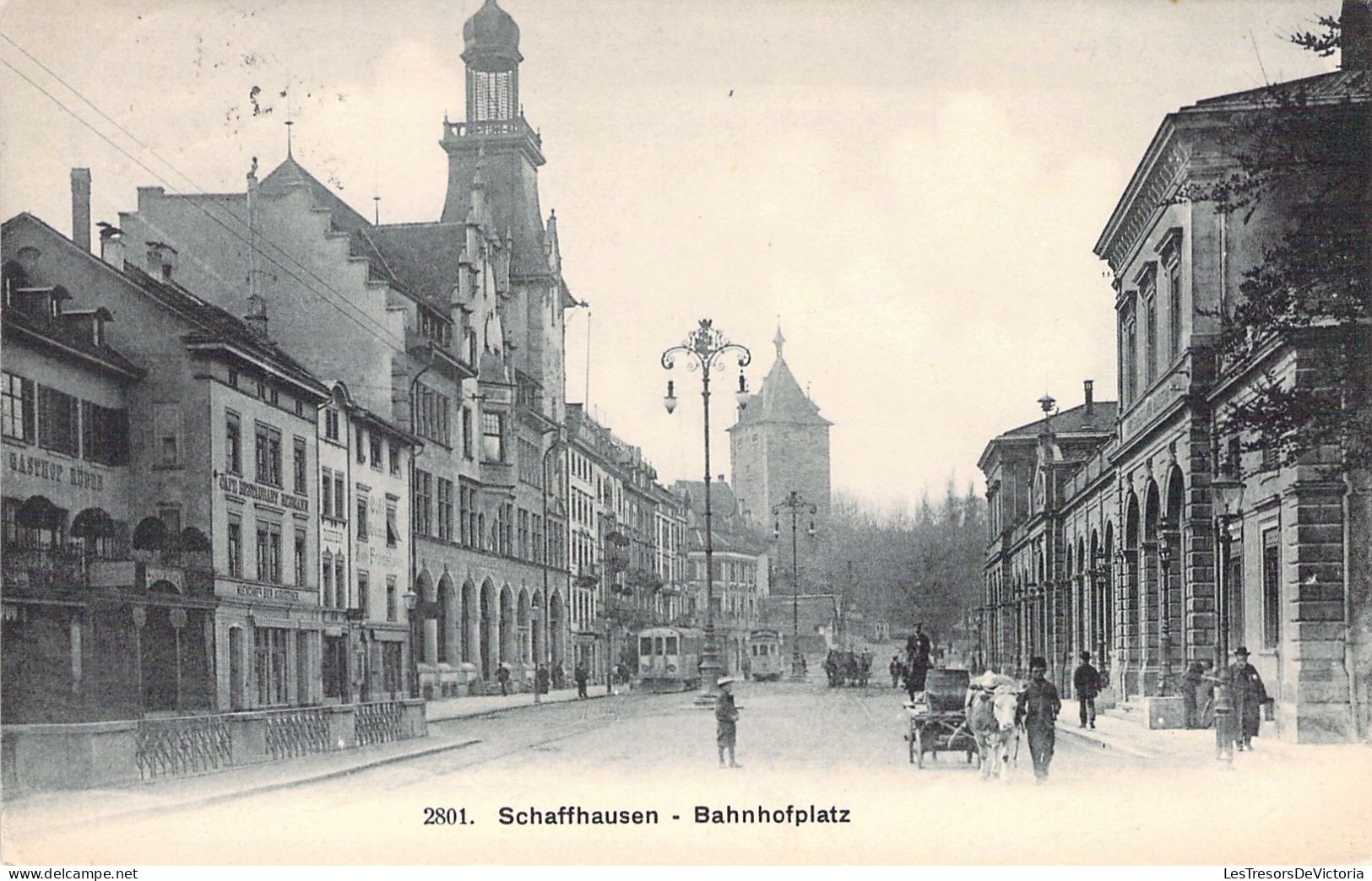 SUISSE - Schaffhausen - Bahnhofplatz - Carte Postale Ancienne - Hausen Am Albis 