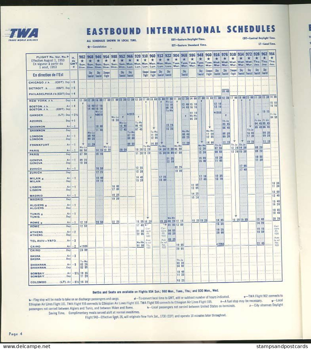 TWA brochure lignes avion 1953 Inde Taj Mahal TWA USA airline Air routes Airplane India cover