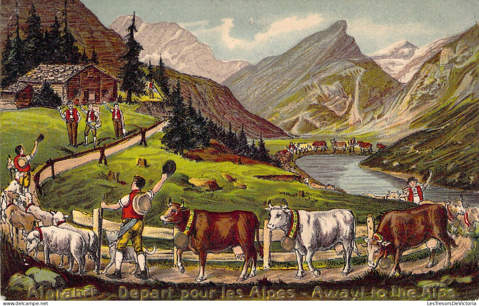 SUISSE - ALPLAHET - Départ Pour Les Alpes - Illustration Non Signée - Carte Postale Ancienne - Autres & Non Classés