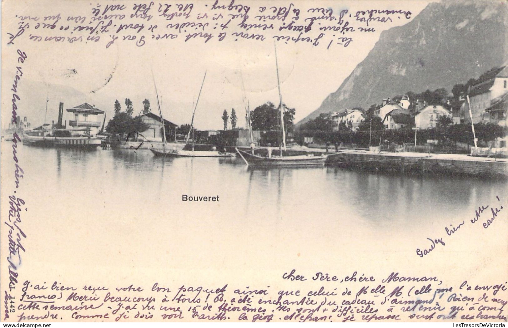 SUISSE - BOUVERET - Bateau - Carte Postale Ancienne - Au