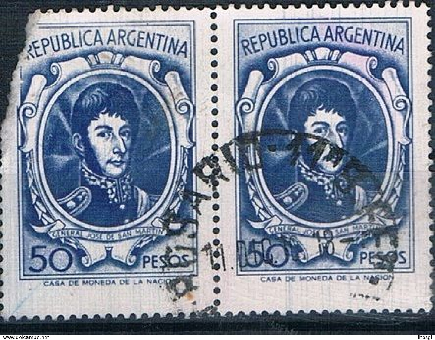 SELLO USADO ARGENTINA 1967 YVES 782 VER - Gebraucht