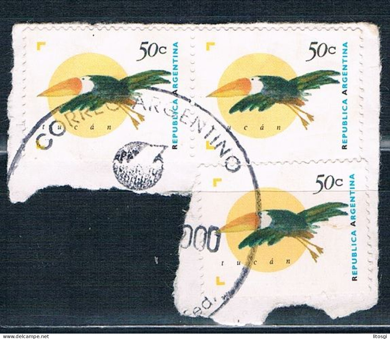 FRAGMENTO ARGENTINA 1995 YVES 1880 VER - Usati