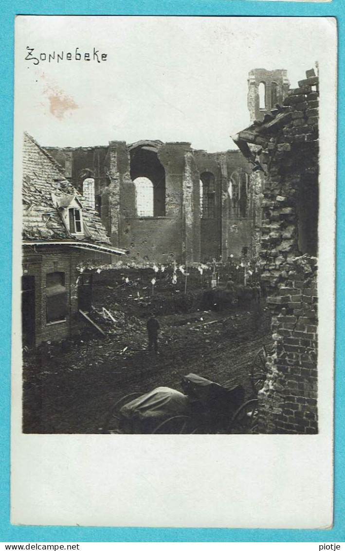 * Zonnebeke (bij Ieper - West Vlaanderen) * (Carte Photo - Fotokaart) Ruines De La Guerre, War, Oorlog, Puin, Unique - Zonnebeke