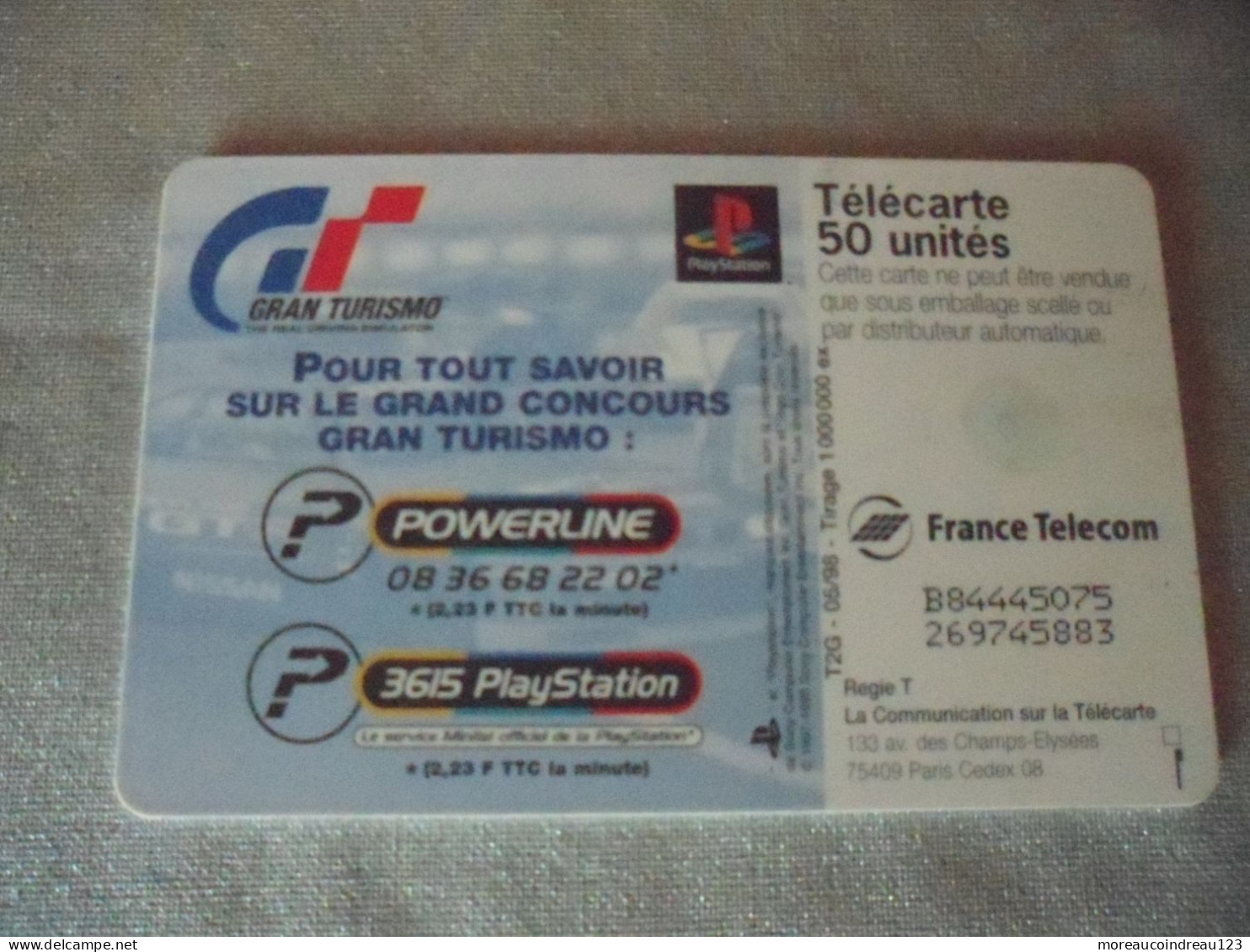 Télécarte  Gran Turismo - Jeux