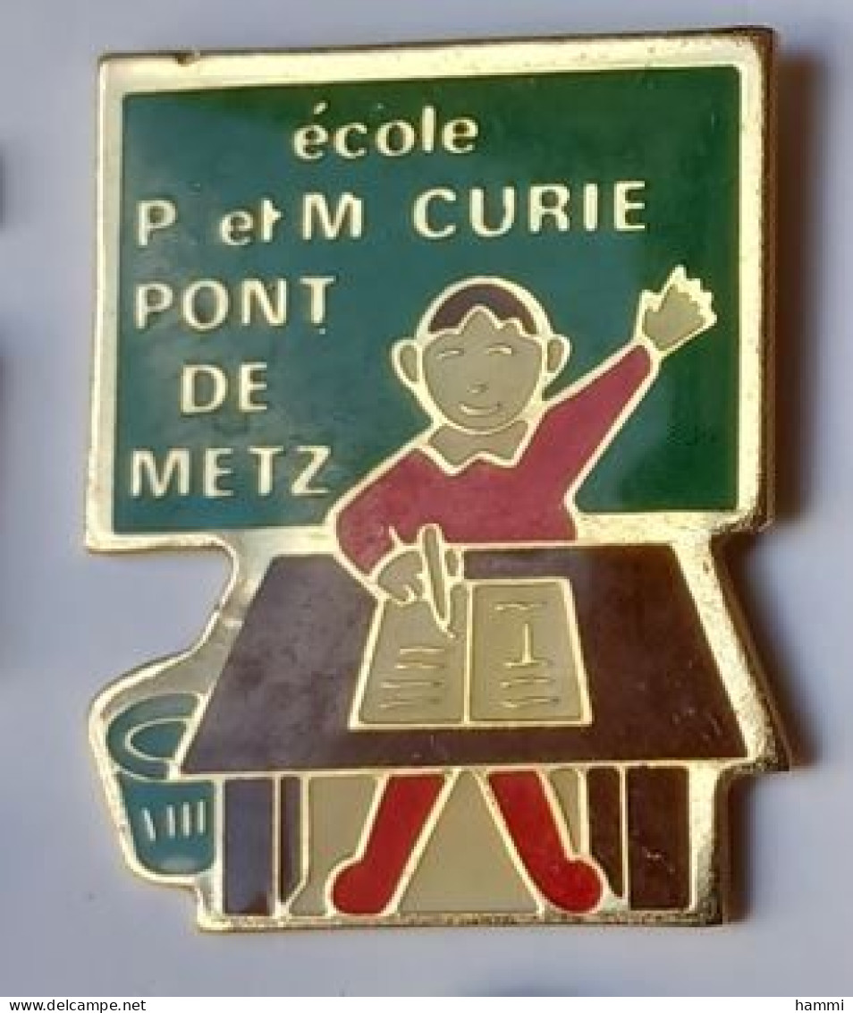 XX496 Pin's école Collège P Pierre Et M Marie Curie Pont De Metz Somme Achat Immédiat - Personnes Célèbres