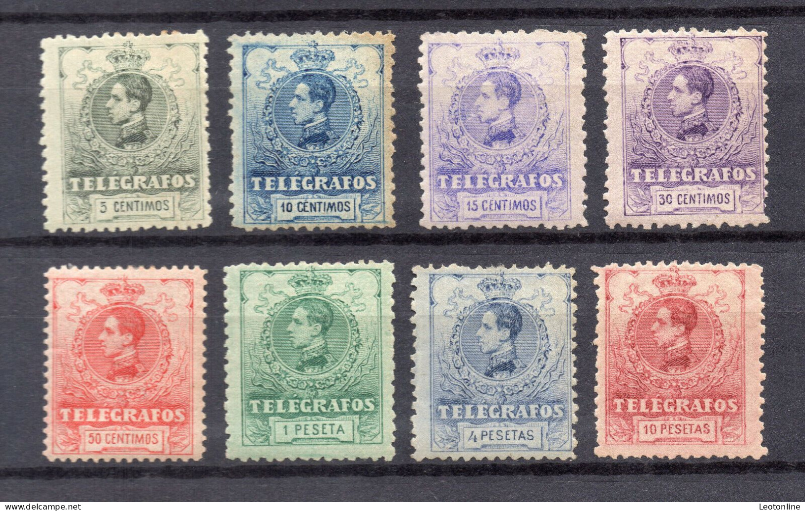 ESPAÑA 1912 - TELEGRAFOS EDIFIL Nº 47-54 - NUEVOS CON SEÑAL.* MH - Charity