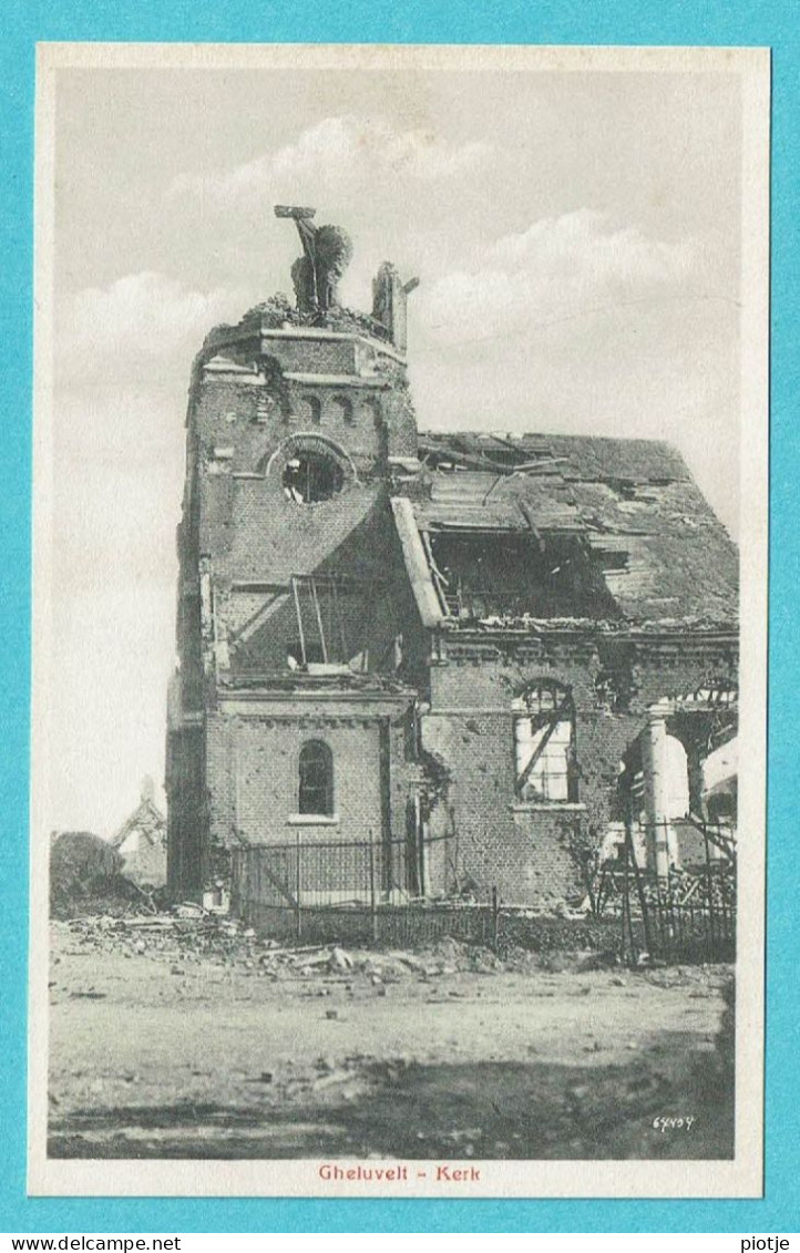 * Geluveld - Gheluvelt (Zonnebeke - Ieper - Ypres) * (Uitgever A. Herman - Hoet) Kerk, Ruines, Guerre, église, Church - Zonnebeke