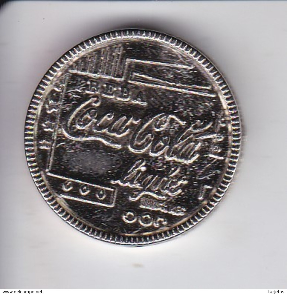 MONEDA DE PUBLICIDAD DE 2 UNITS DE COCA-COLA LIGHT (COKE) Diametro 2,50cm. - Afiches Publicitarios