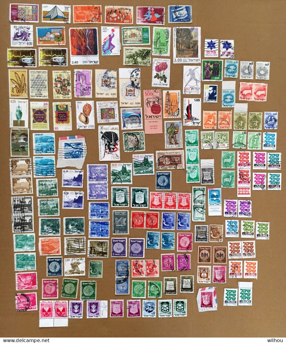 LOT DE 158 TIMBRES OBLITERES TIMBRES COURANTS ISRAEL - Collections, Lots & Séries