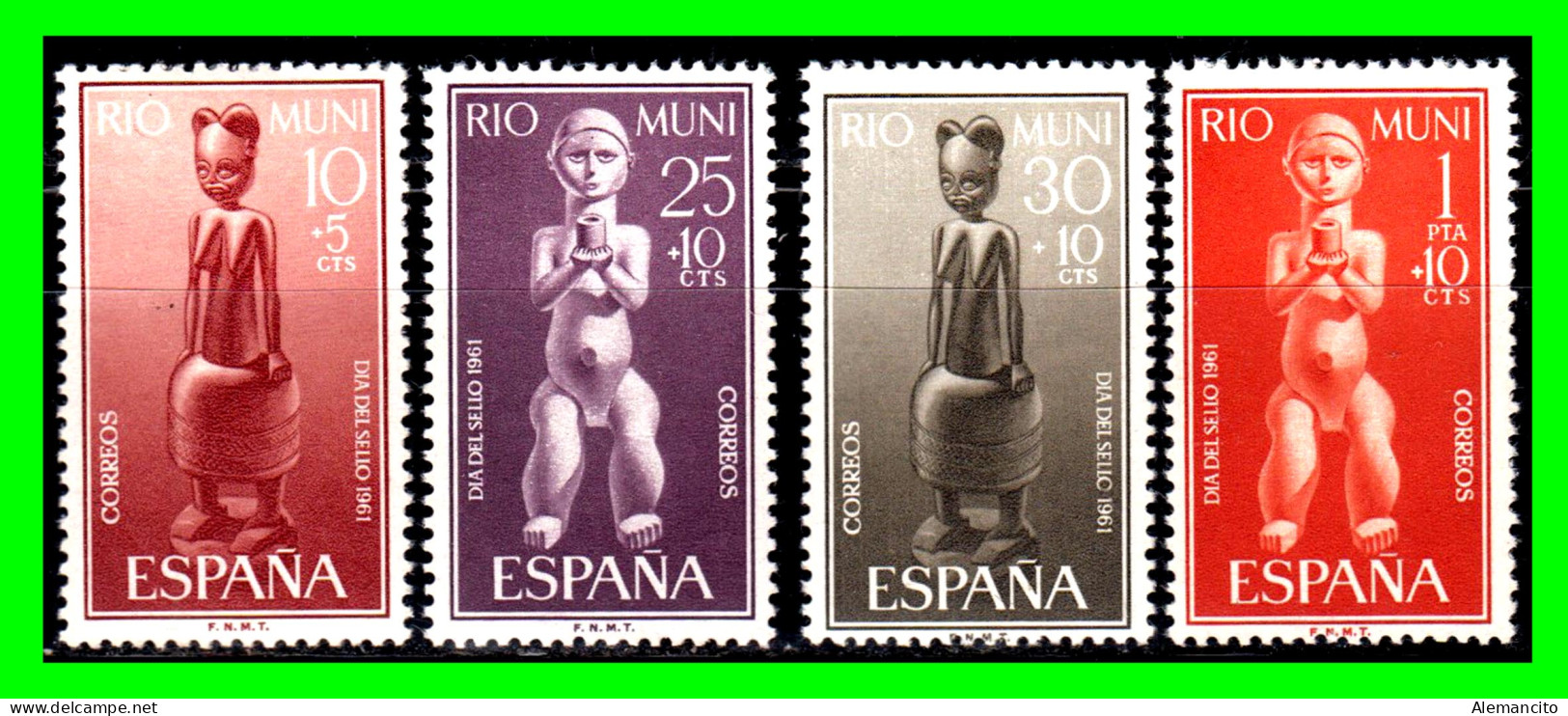 ESPAÑA  COLONIAS ESPAÑOLAS ( RIO MUNI - AFRICA ) SERIE DE SELLOS AÑO 1961 DIA DEL SELLO - Rio Muni