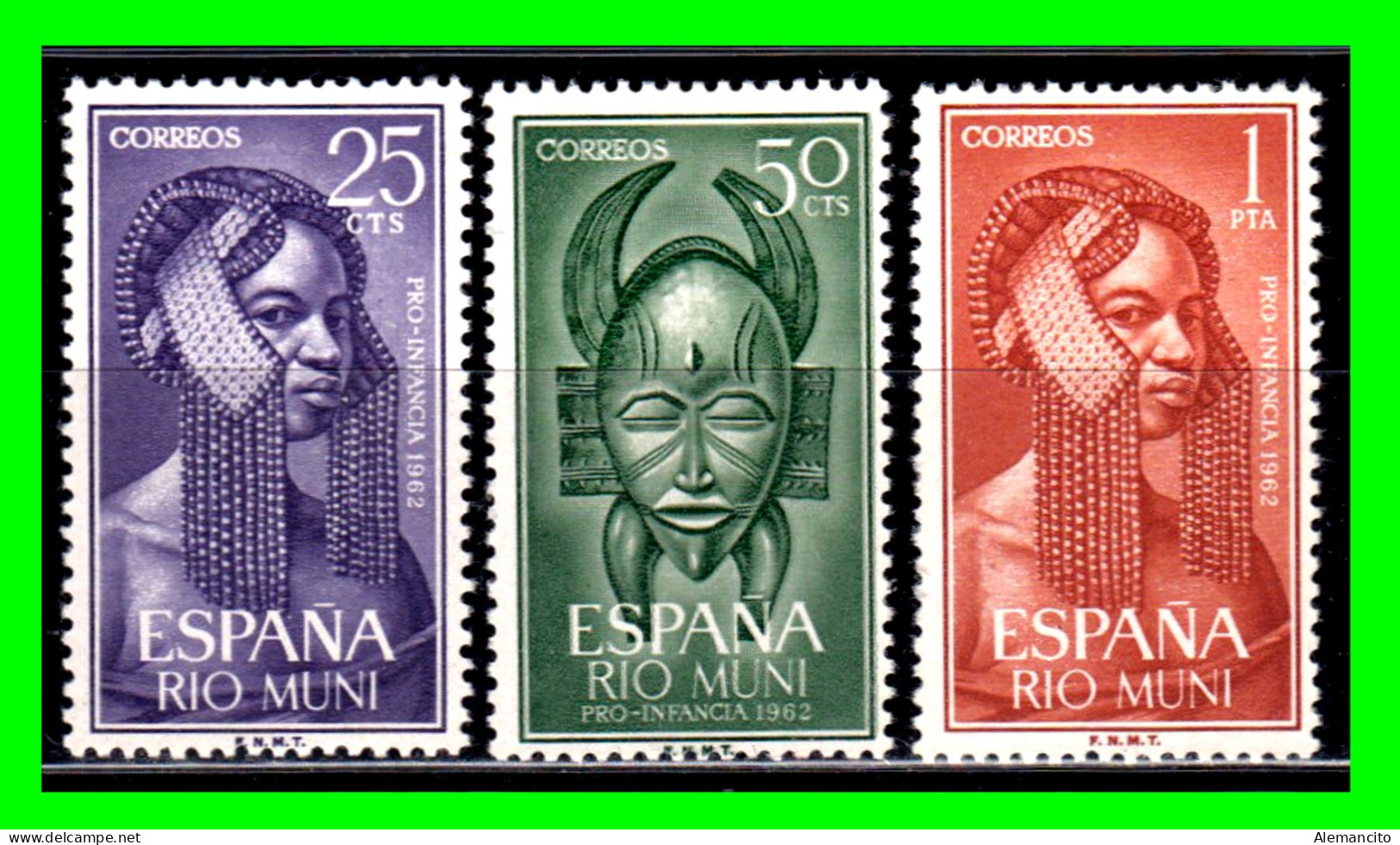 ESPAÑA  COLONIAS ESPAÑOLAS ( RIO MUNI - AFRICA ) SERIE DE SELLOS AÑO 1962 PRO INFANCIA  - NUEVOS - - Rio Muni