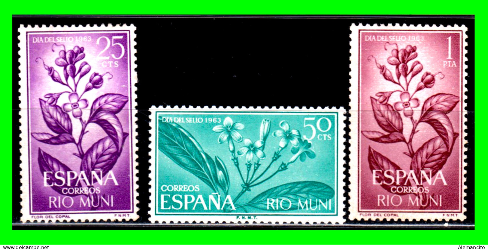 ESPAÑA  COLONIAS ESPAÑOLAS ( RIO MUNI - AFRICA ) SERIE DE SELLOS AÑO 1963 DIA DEL SELLO  - NUEVOS - - Rio Muni