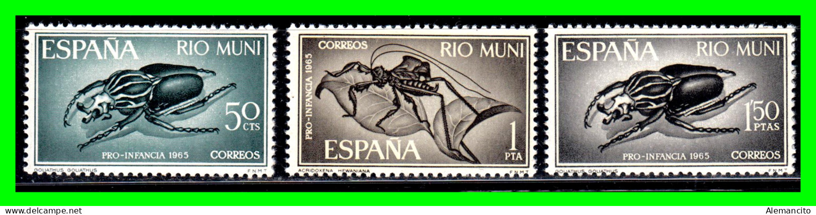 ESPAÑA  COLONIAS ESPAÑOLAS ( RIO MUNI - AFRICA ) 2 DE SELLOS AÑO 1965 PRO INFANCIA - NUEVOS - - Rio Muni