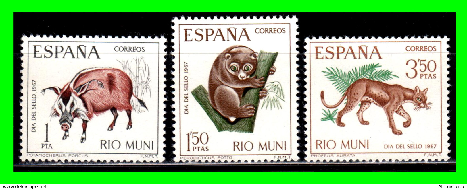 ESPAÑA  COLONIAS ESPAÑOLAS ( RIO MUNI - AFRICA ) 2 DE SELLOS AÑO 1966 DIA DEL SELLO - NUEVOS - - Rio Muni