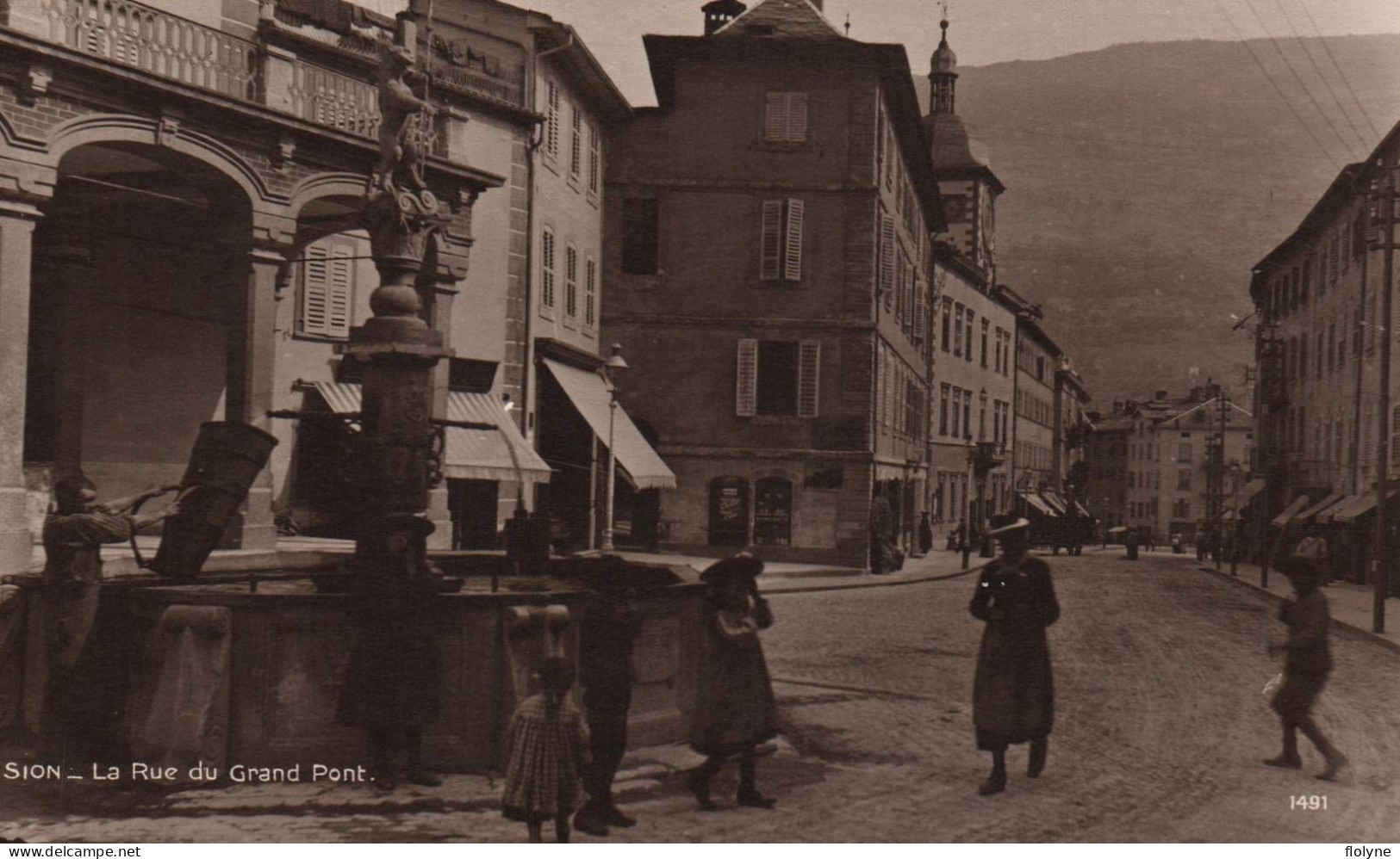 Sion - Carte Photo - La Rue Du Grand Pont  - Suisse Switzerland - Sion