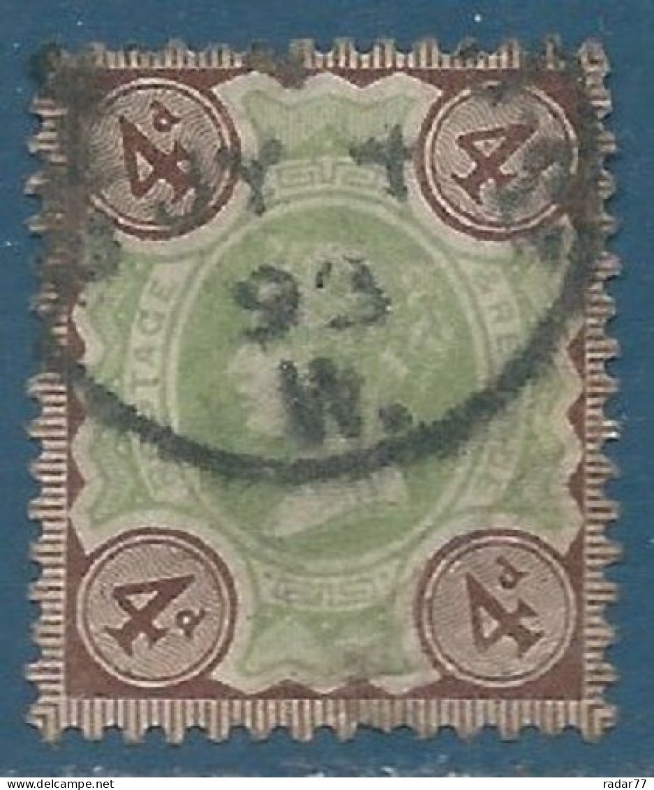Grande-Bretagne N°97 Victoria 4d Brun Et Vert Oblitéré - Unused Stamps