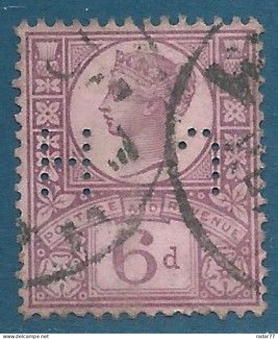 Grande-Bretagne N°100 Victoria 6d Violet Sur Rouge Oblitéré (perforé - Voir Scans) - Unused Stamps