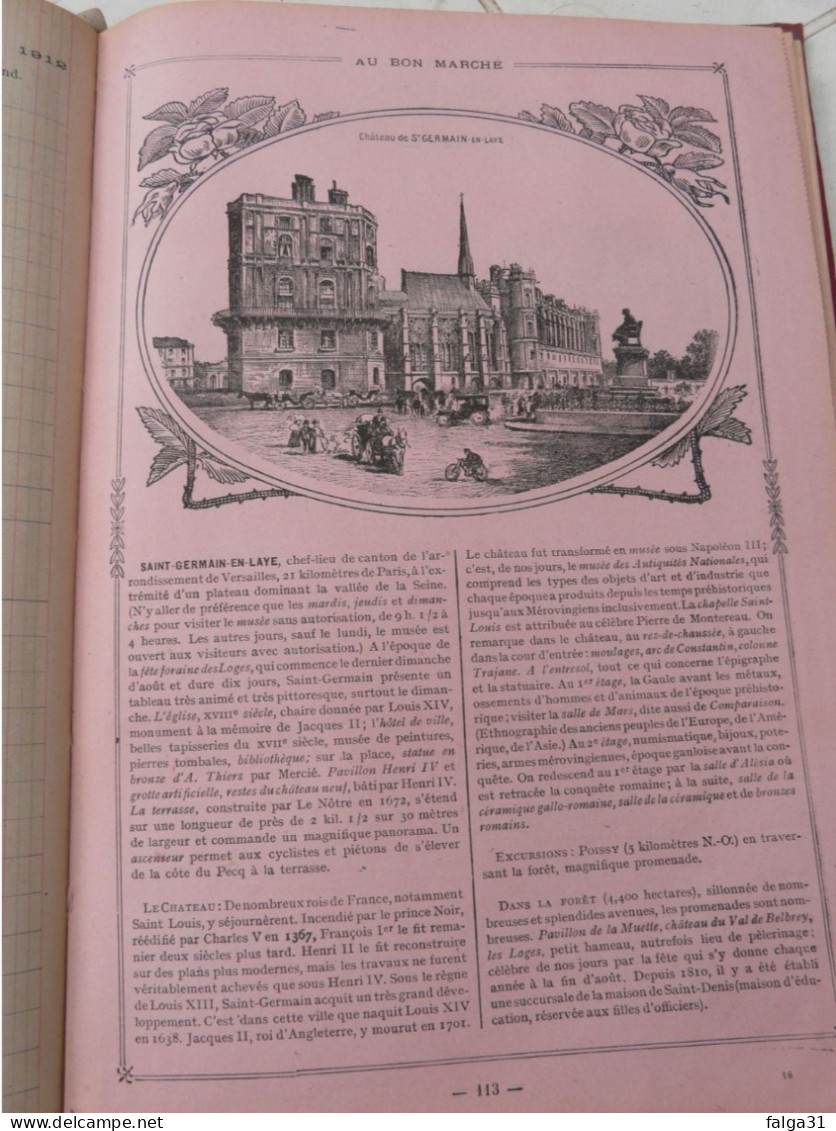 AGENDA BUVARD AU BON MARCHE 1912 MAISON A. BOUCICAUT,COUVERTURE TOILEE avec plan de Paris