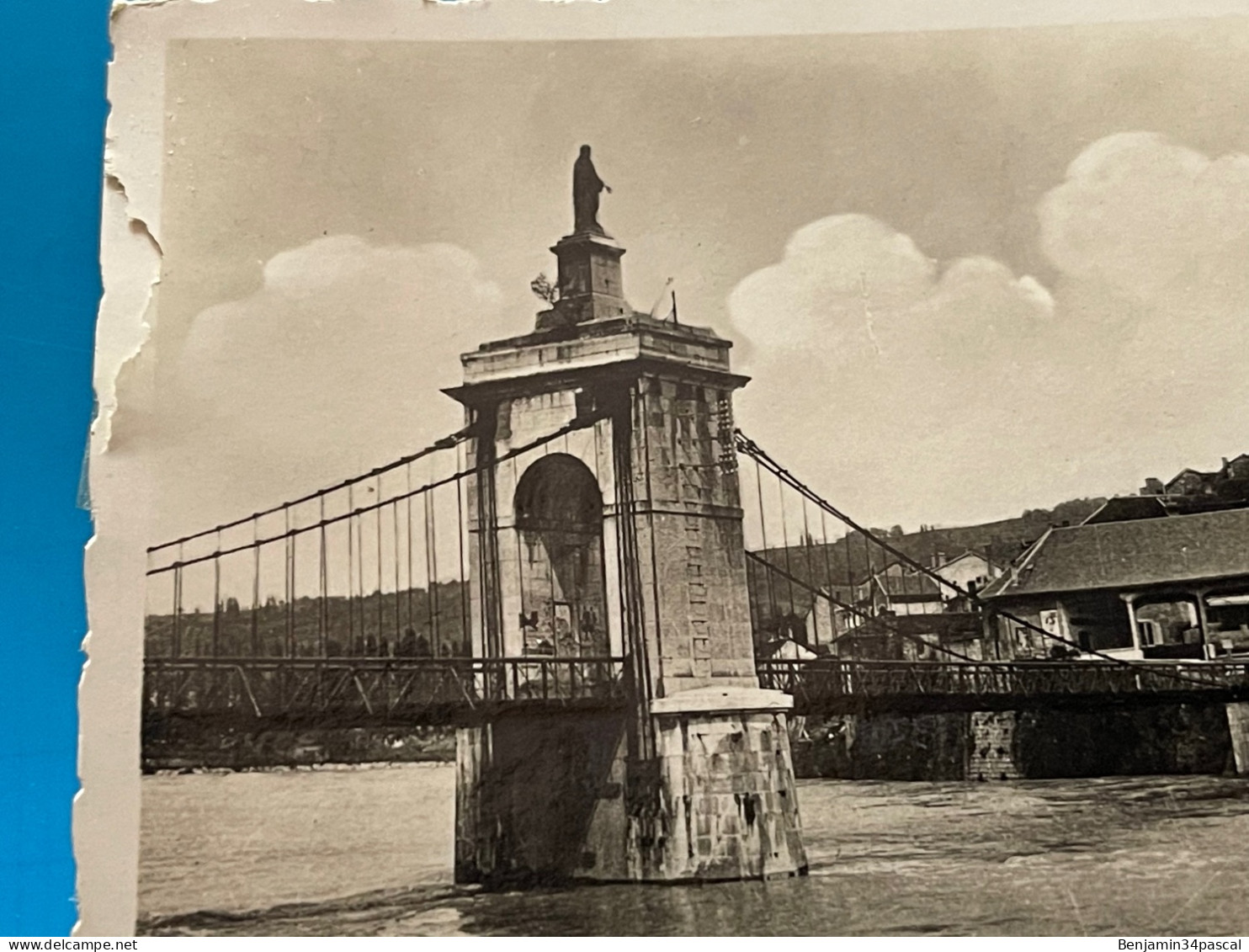 Cpa Photo 74 Seyssel - Le Pont Et La Vierge - 1937 - Seyssel