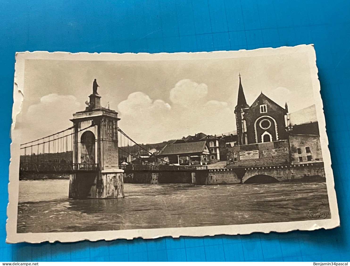 Cpa Photo 74 Seyssel - Le Pont Et La Vierge - 1937 - Seyssel